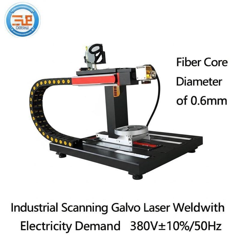 Galvo Laser Welding System with 0.6mm Fiber Core Diameter 380V±10%/50HZ Power Supply and 0.1-3mm Welding Depth